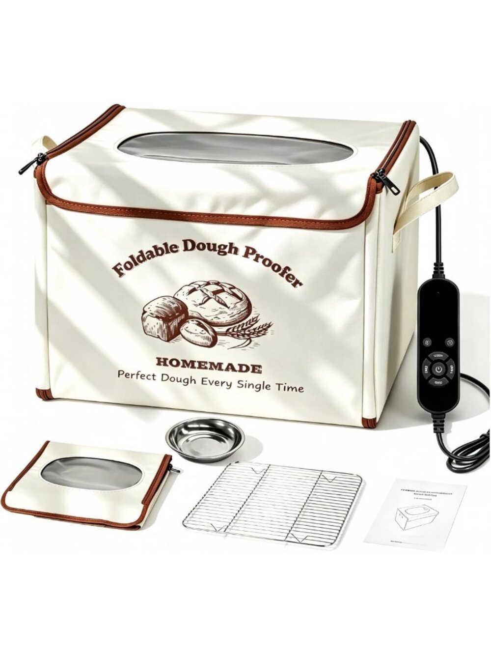 Foldable Dough Proofer Box with Timer, Adjustable Temp 70-122°F for Perfect